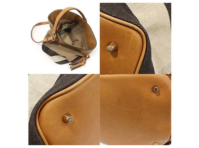 Burberry Borsa hobo media con frange Ashby Susanna in check House Marrone - vista 6