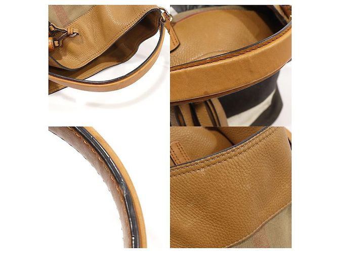 Burberry Borsa hobo media con frange Ashby Susanna in check House Marrone - vista 7