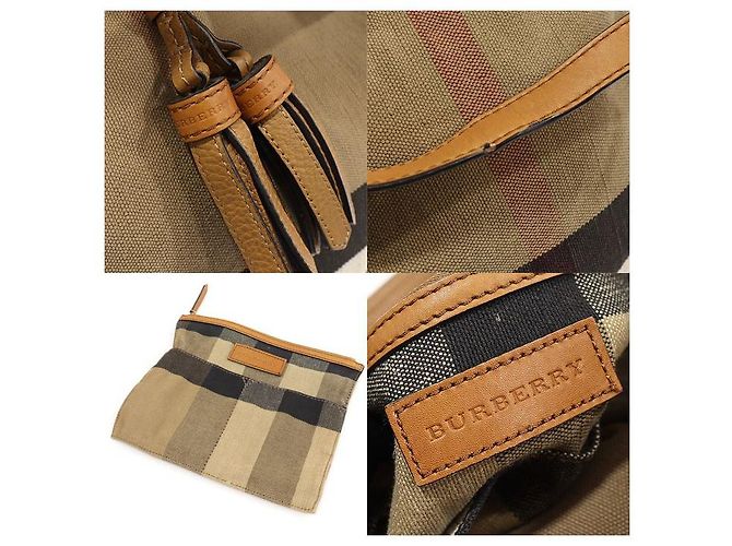 Burberry Borsa hobo media con frange Ashby Susanna in check House Marrone - vista 8