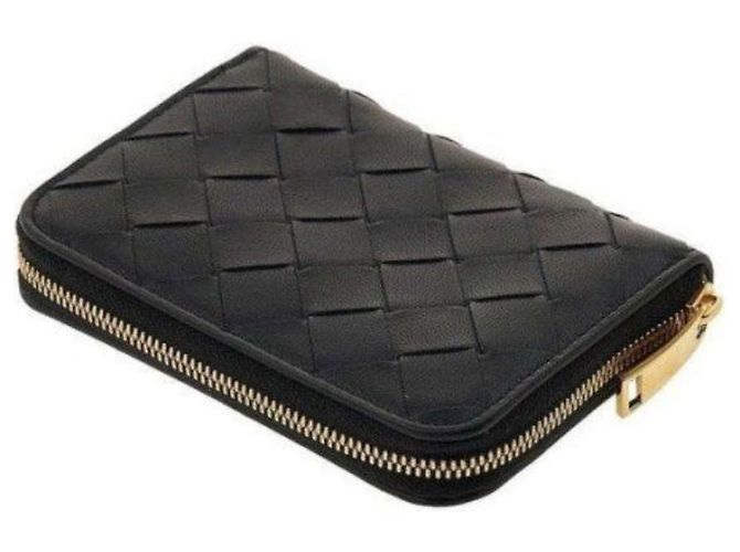 Bottega Veneta Portafoglio con zip Intrecciato Nero - vista 3