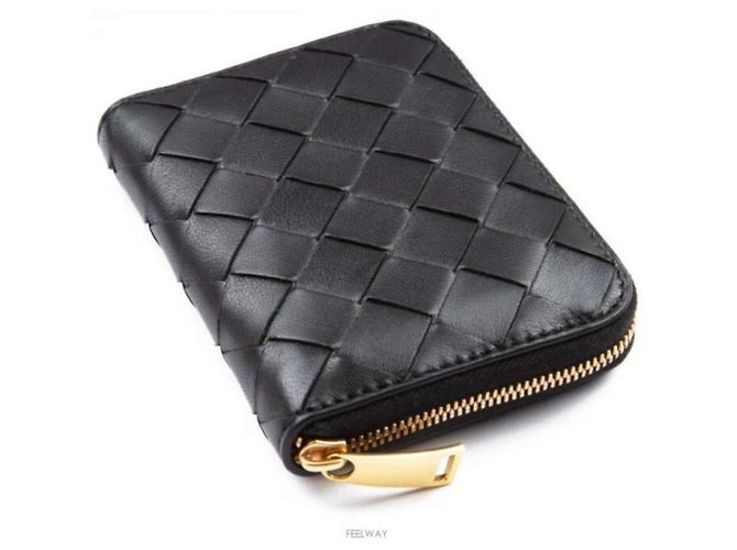 Bottega Veneta Portafoglio con zip Intrecciato Nero - vista 8