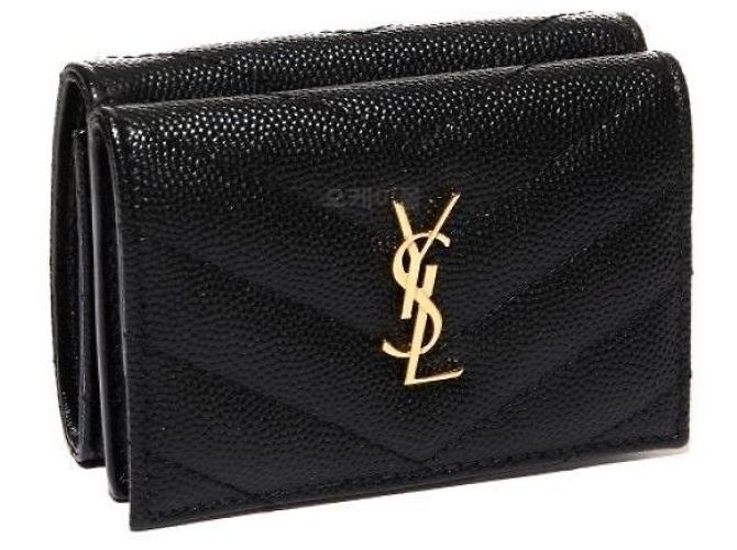 Saint Laurent Mini Portafoglio Monogram Nero - vista 2