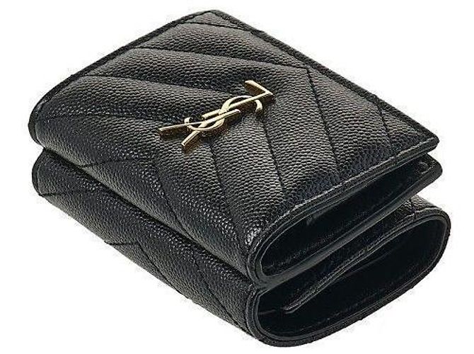 Saint Laurent Mini Portafoglio Monogram Nero - vista 3