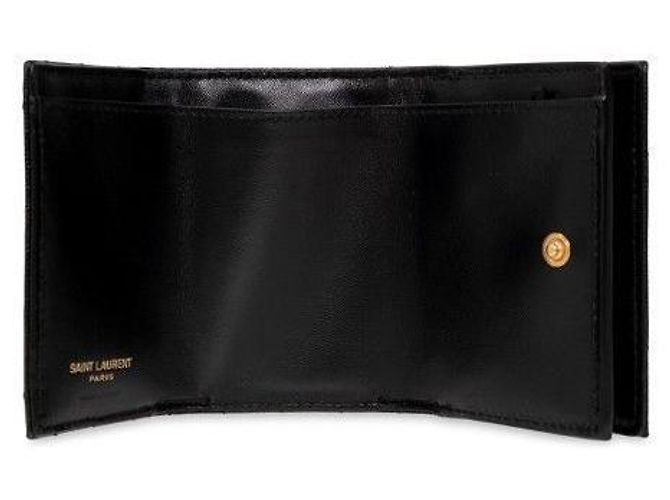 Saint Laurent Mini Portafoglio Monogram Nero - vista 7