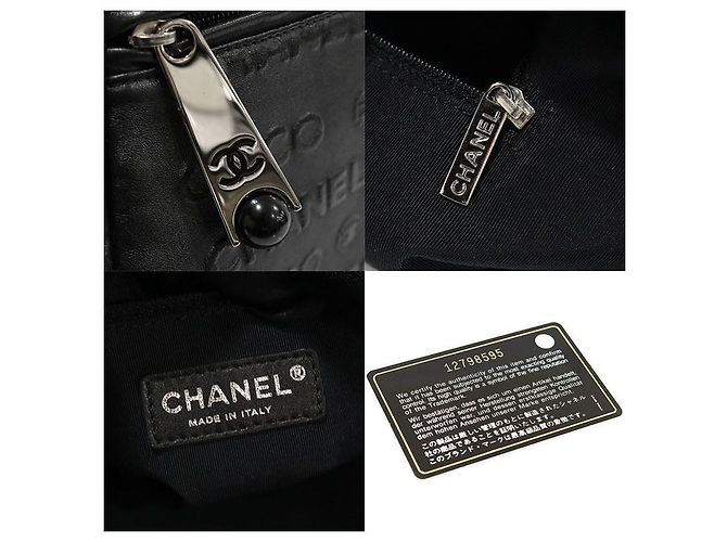 Chanel Grande Borsa Tote Illimitata in Pelle Nera Embossata Nero - vista 7