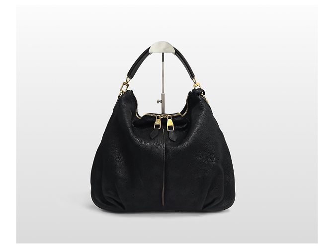 Louis Vuitton Borsa a spalla Hobo Mahina Selen MM Nera Punching Nero - vista 11