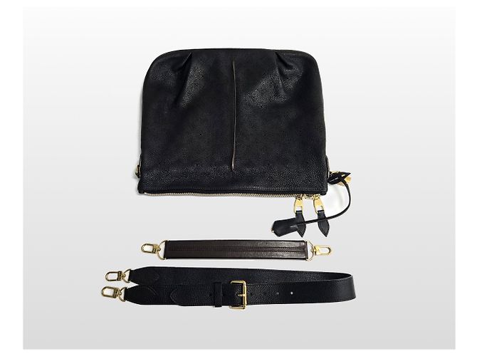 Louis Vuitton Borsa a spalla Hobo Mahina Selen MM Nera Punching Nero - vista 9