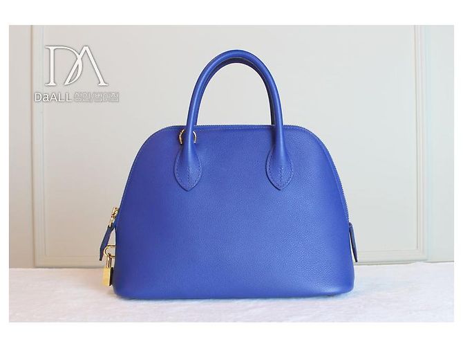 Hermès Evercolor Stempel Blaue Saphir Bolide - Ansicht 9