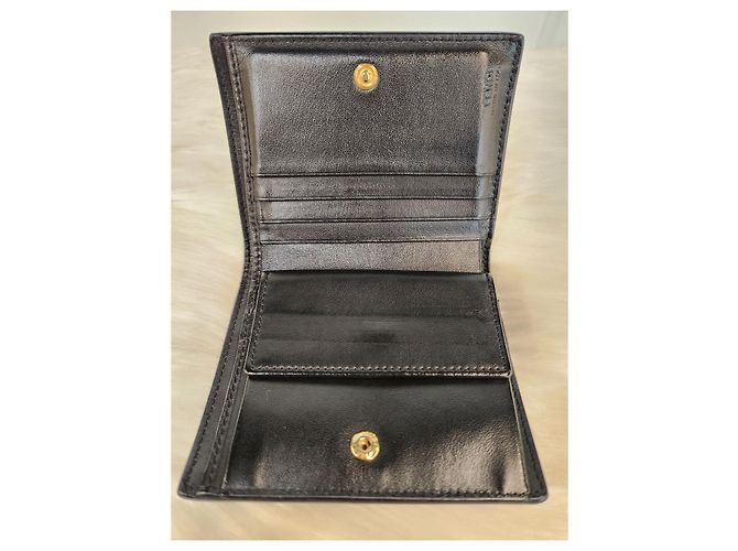 Fendi Billetera bi-fold con logo negra Negro - vista 12