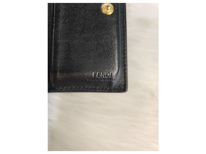 Fendi Billetera bi-fold con logo negra Negro - vista 13
