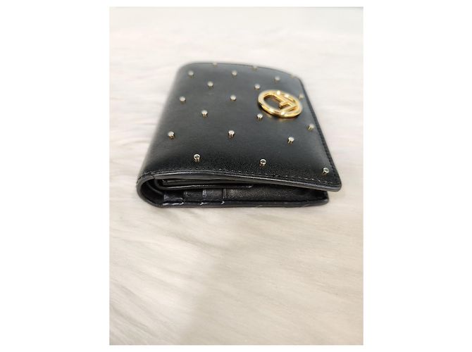 Fendi Billetera bi-fold con logo negra Negro - vista 3
