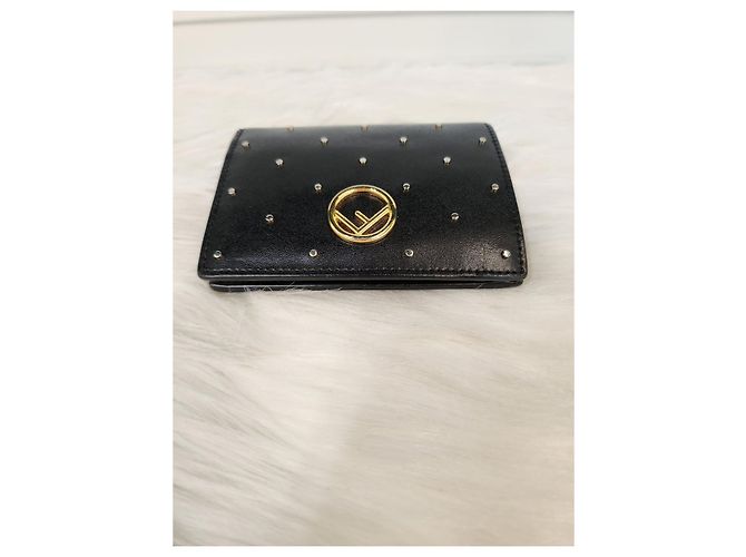Fendi Billetera bi-fold con logo negra Negro - vista 5