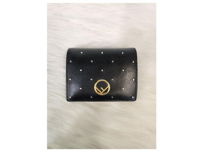 Fendi Billetera bi-fold con logo negra Negro - vista 6