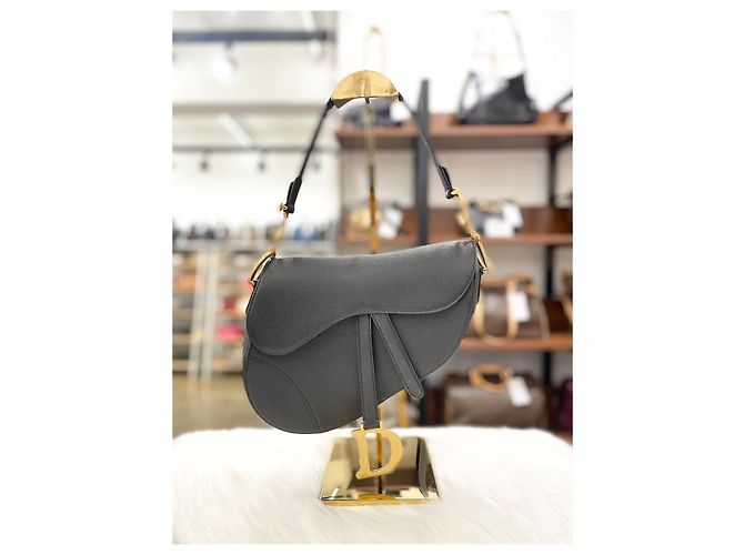 Saddle Dior Borsa a sella in pelle di vitello nera Nero - vista 8
