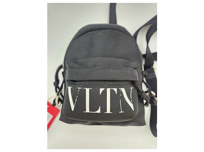 Valentino Mini zaino e borsa a tracolla con logo VLTN Nero - vista 10