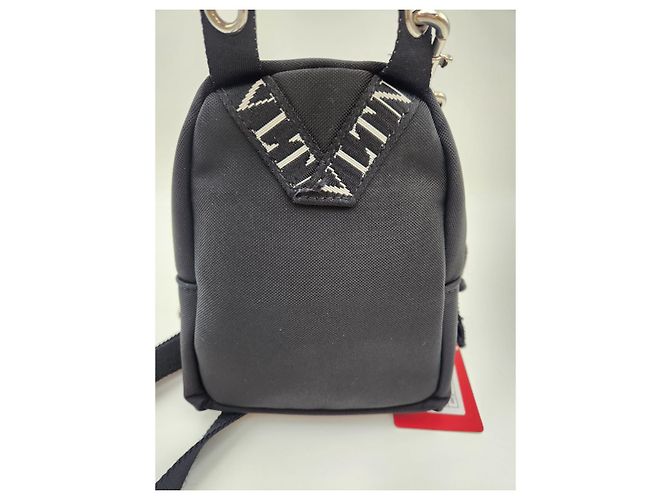Valentino Mini zaino e borsa a tracolla con logo VLTN Nero - vista 11