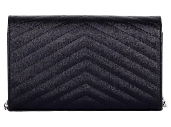 Saint Laurent Borsa a Spalla Monogram Chain Argento Nero - vista 3