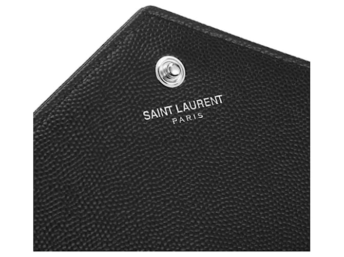 Saint Laurent Borsa a Spalla Monogram Chain Argento Nero - vista 9