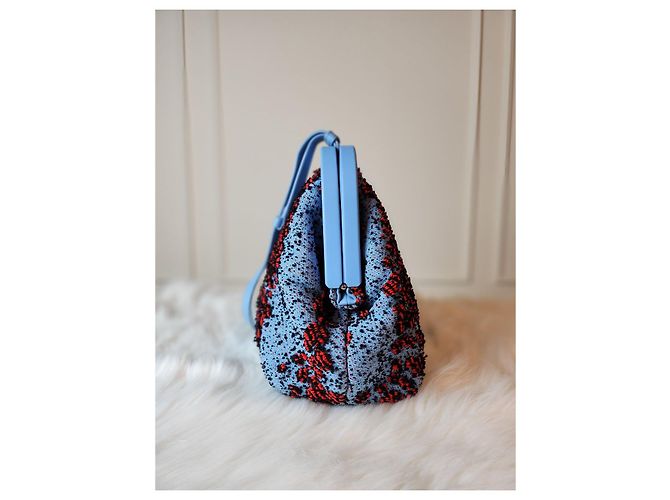 Borsa in tessuto Bubble Point Bottega Veneta blu - vista 2