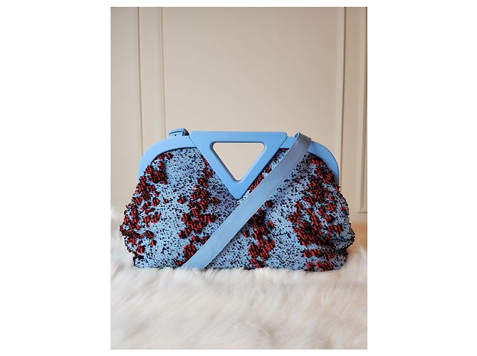 Borsa in tessuto Bubble Point Bottega Veneta blu - vista 5