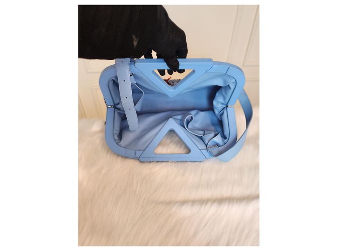 Borsa in tessuto Bubble Point Bottega Veneta blu - vista 8