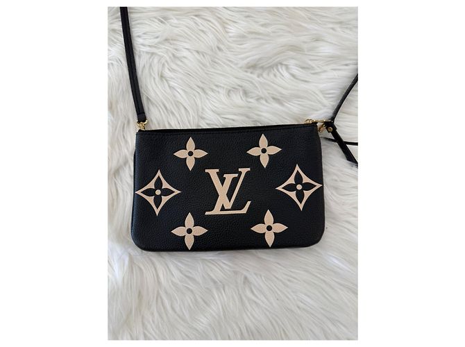Louis Vuitton Pochette Doppia Zip a Tracolla Nera Nero - vista 12