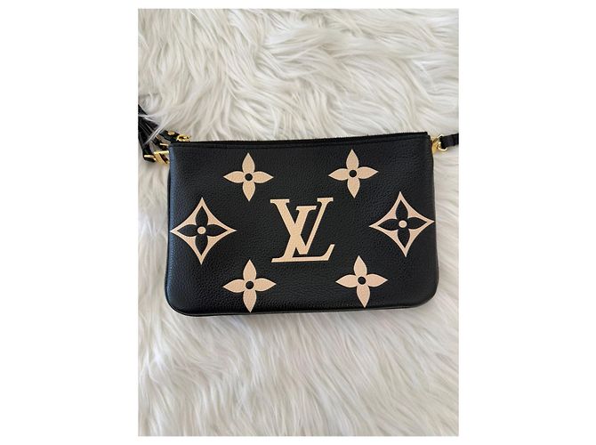 Louis Vuitton Pochette Doppia Zip a Tracolla Nera Nero - vista 5