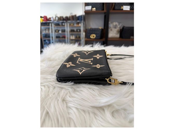 Louis Vuitton Pochette Doppia Zip a Tracolla Nera Nero - vista 6