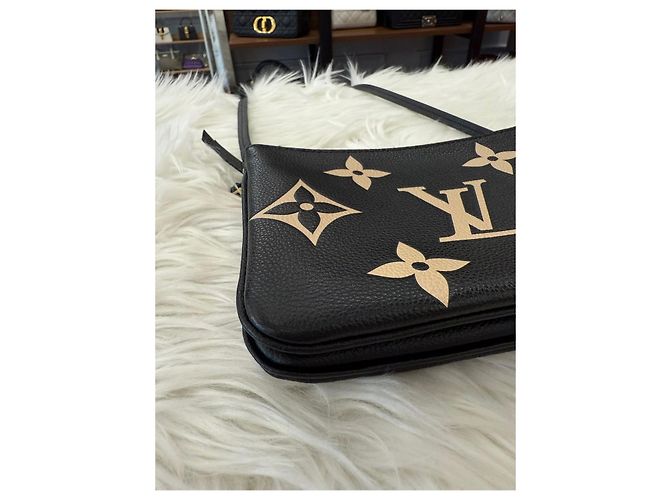Louis Vuitton Pochette Doppia Zip a Tracolla Nera Nero - vista 9