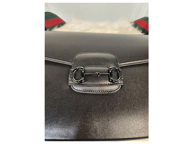 Gucci Borsa a Spalla Horsebit Nera Nero - vista 11