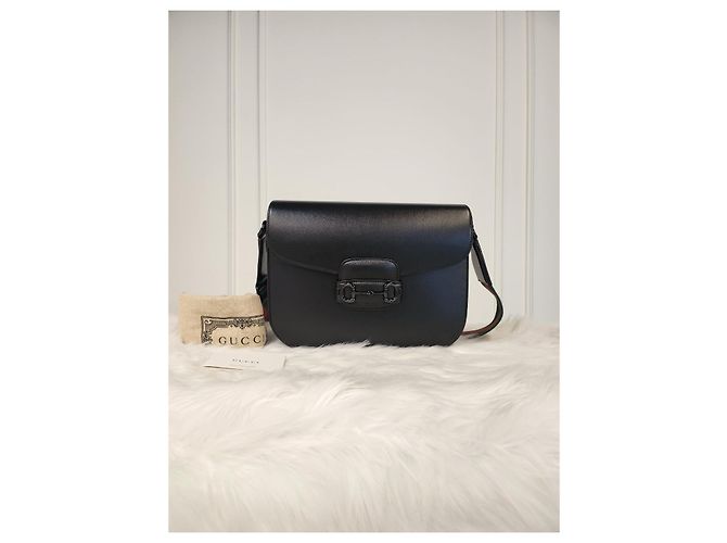 Gucci Borsa a Spalla Horsebit Nera Nero - vista 6
