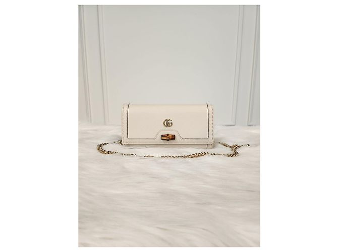 Gucci Portafoglio con catena Diana Bianco - vista 6