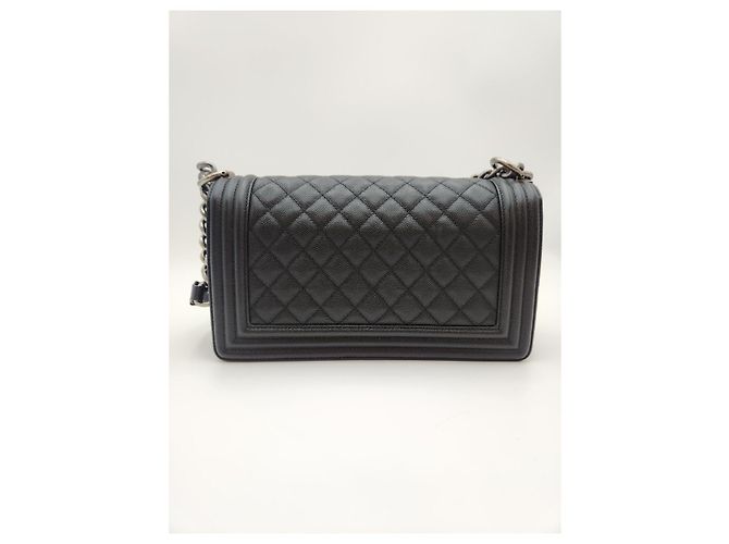Chanel Borsa Boy Media Caviar Nera Serie Nero - vista 2