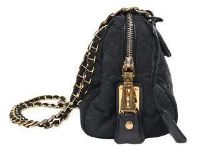 Prada Borsa a spalla nera trapuntata con catena Nero - vista 2