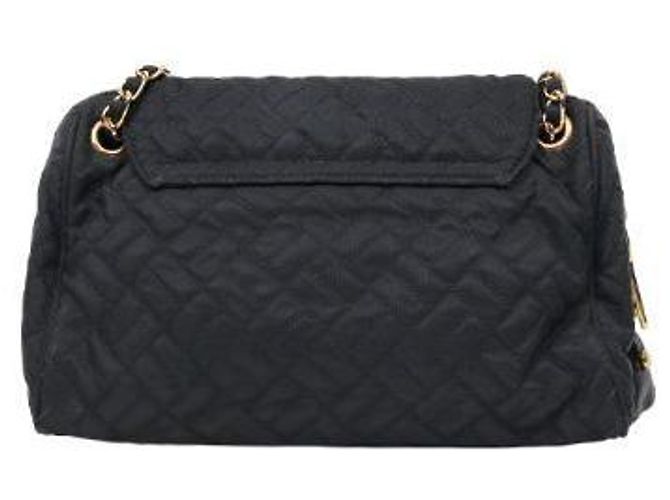 Prada Borsa a spalla nera trapuntata con catena Nero - vista 3