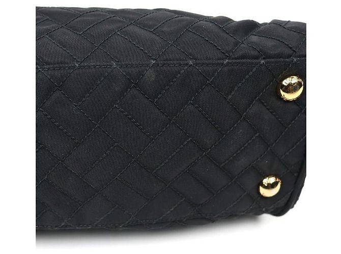Prada Borsa a spalla nera trapuntata con catena Nero - vista 6