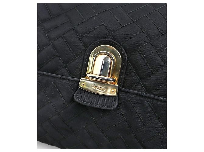 Prada Borsa a spalla nera trapuntata con catena Nero - vista 9