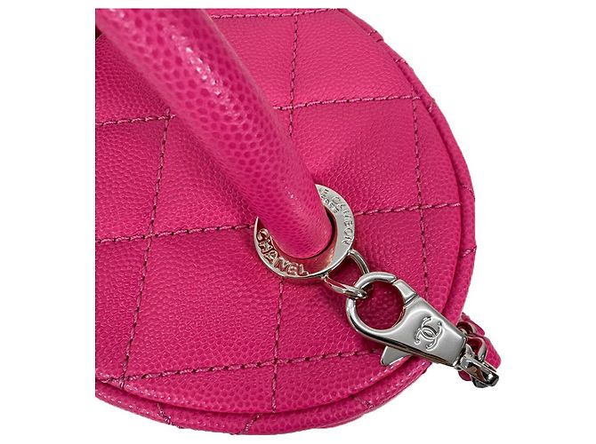 Vanity Chanel Coco Borsa a Mano Caviar in Pelle di Vitello Rosa - vista 11