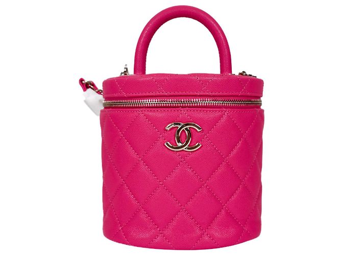 Vanity Chanel Coco Borsa a Mano Caviar in Pelle di Vitello Rosa - vista 2