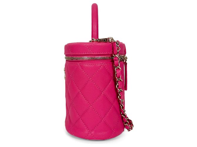Vanity Chanel Coco Borsa a Mano Caviar in Pelle di Vitello Rosa - vista 4