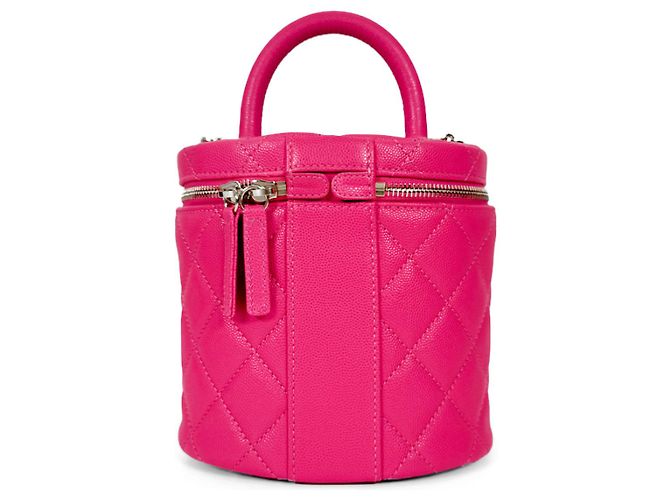 Vanity Chanel Coco Borsa a Mano Caviar in Pelle di Vitello Rosa - vista 5