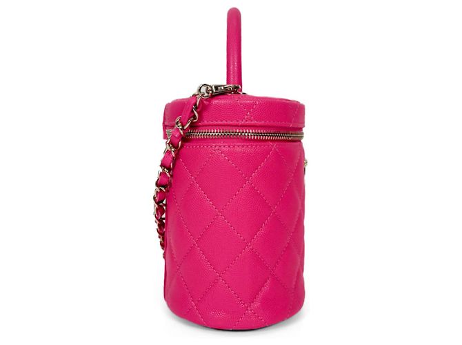 Vanity Chanel Coco Borsa a Mano Caviar in Pelle di Vitello Rosa - vista 6