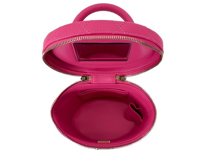 Vanity Chanel Coco Borsa a Mano Caviar in Pelle di Vitello Rosa - vista 7