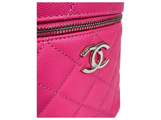 Vanity Chanel Coco Borsa a Mano Caviar in Pelle di Vitello Rosa - vista 9