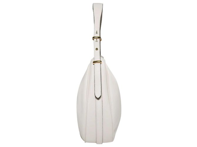 Prada Bolsa de ombro de couro branco com logo triangular Arke para mulheres - Grande - vista 5