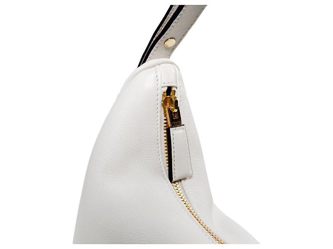 Prada Bolsa de ombro de couro branco com logo triangular Arke para mulheres - Grande - vista 8