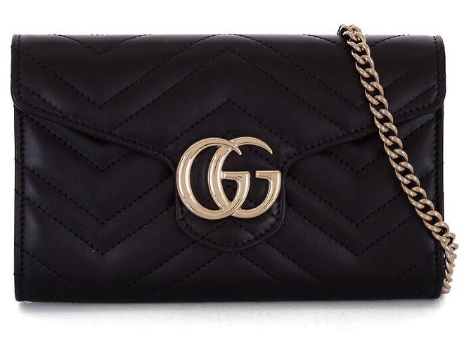 Gucci GG Marmont Borsa a Catena Nera Crossbody Nero - vista 2