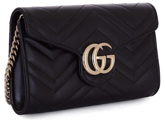 Gucci GG Marmont Borsa a Catena Nera Crossbody Nero - vista 3