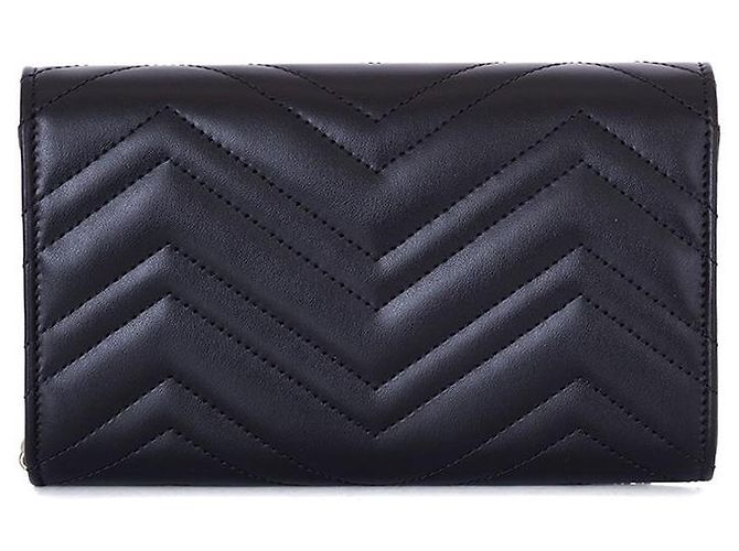 Gucci GG Marmont Borsa a Catena Nera Crossbody Nero - vista 4