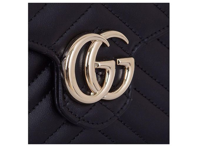 Gucci GG Marmont Borsa a Catena Nera Crossbody Nero - vista 7